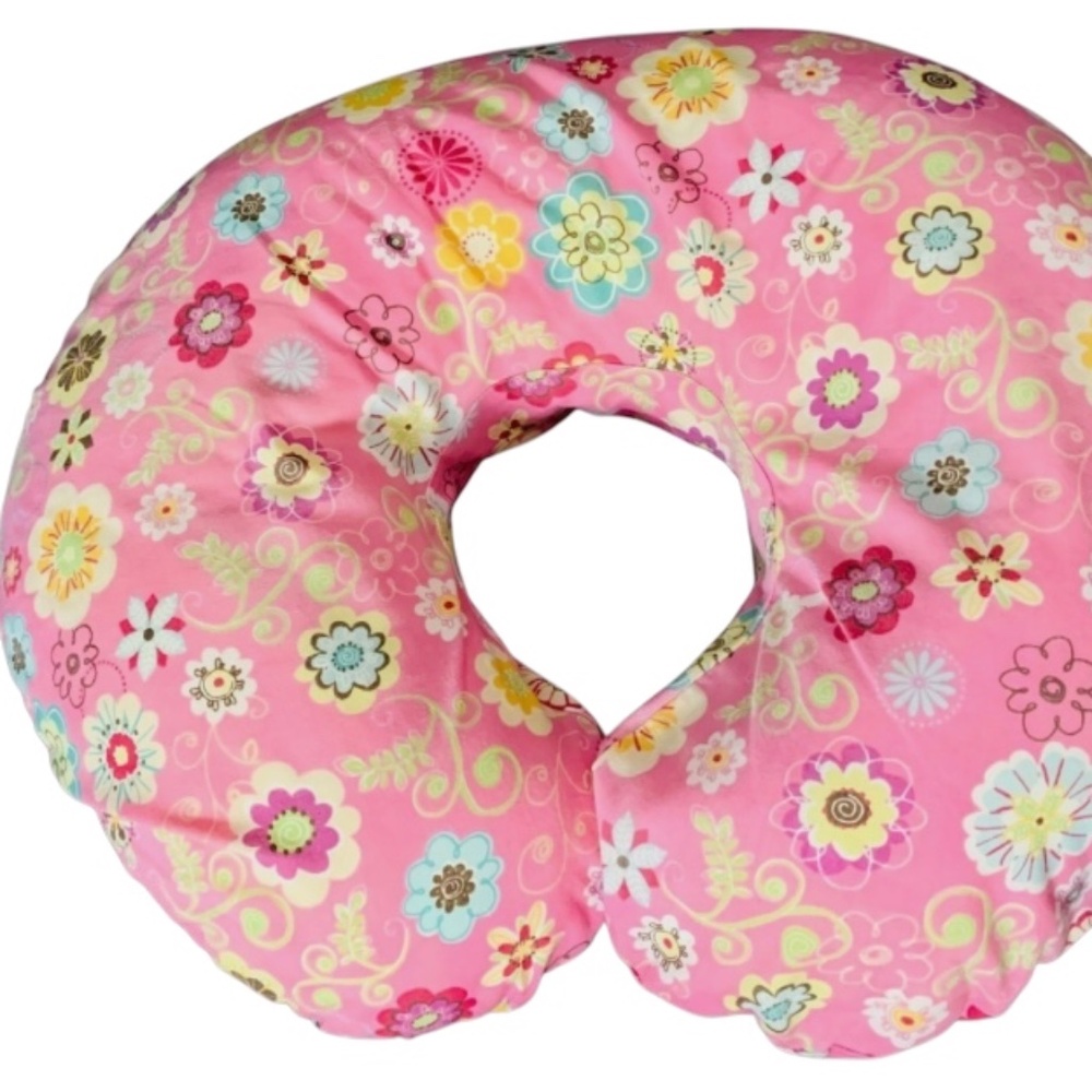 🛑 SOLD ‼️ BOPPY Nursing Pillow with Removable Pink Floral Print Pillow Cover